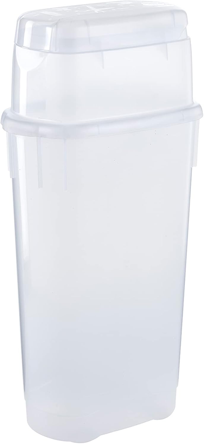 Rubbermaid Wrap N' Craft Plastic Wrapping Paper Organizer Storage Container with Top Ornament Storage Compartment for 20 Standard 30 Inch Rolls. Clear