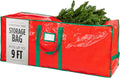 Handy Laundry Christmas Tree Storage Bag for 9 Foot Artificial Tree – Heavy Duty Waterproof Tarp. Reinforced Handles. Double Zipper. Protects from Dust & Moisture. Spacious Holiday Décor Storage. Red