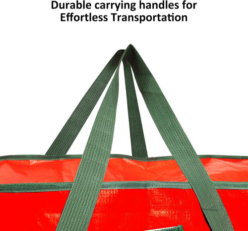 FUCDTEFC 7.5 Ft Christmas Tree Storage Bag. Large Heavy Duty Artificial Tree Bag with Reinforced Handles and Dual Zippers. Extra Large Waterproof Durable Storage Container for Xmas Trees (Red)
